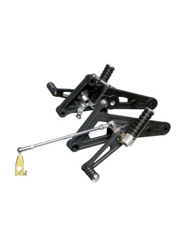 PEDANE ARRETRATE CON PEDALINI PIEGHEVOLI IN GOMMA