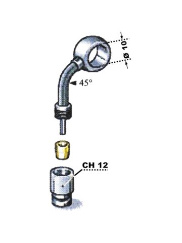 OCCHIELLO INCLINATO 45° IN ACCIAIO
